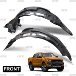 ชุด พลาสติกซุ้มล้อ กรุล้อ ล้อหน้า-ข้างซ้าย+ขวา 2 ชิ้น สีดำ สำหรับ Ford Ranger T6 MC XLT Wildtrak 4x4 4x2 Pick Up ปี 2012-2021